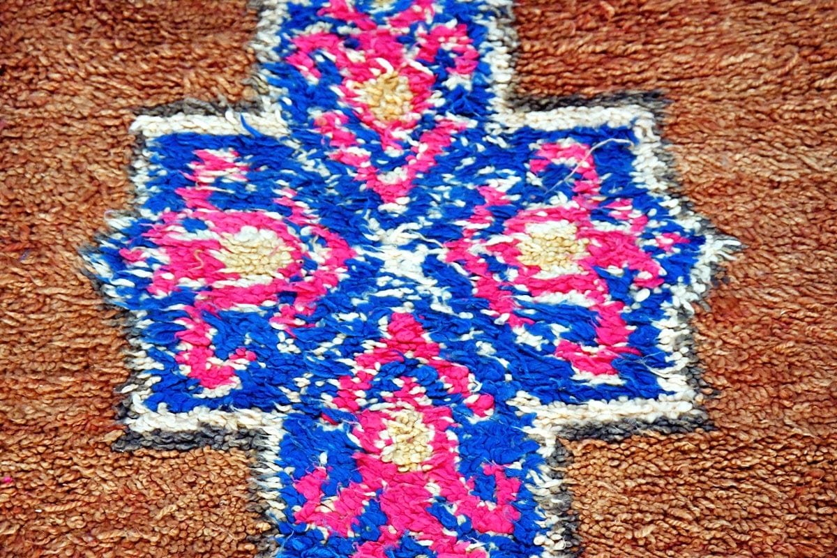 Rust marmoucha large area rug 12 x 9 double sided close up