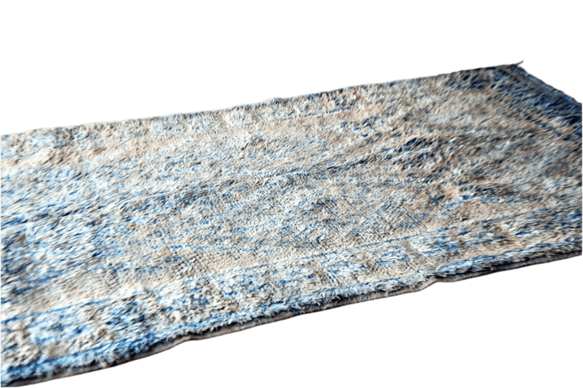 Sand blue plus beni mguild vintage rug indoor