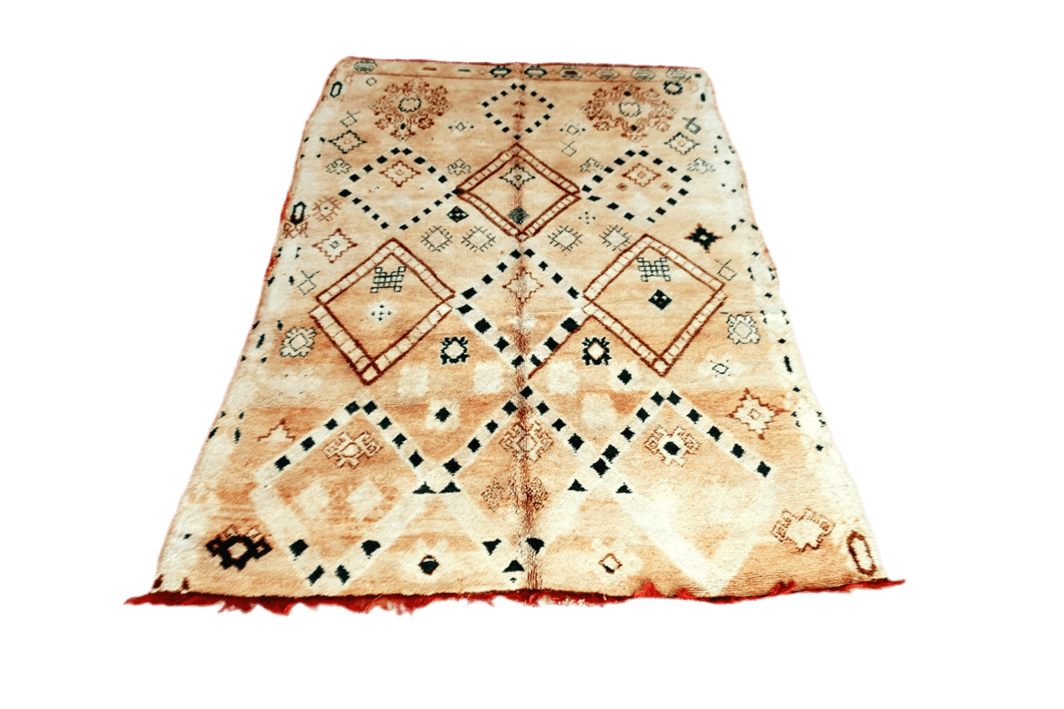 Sand green moroccan vintage zemmour rug front