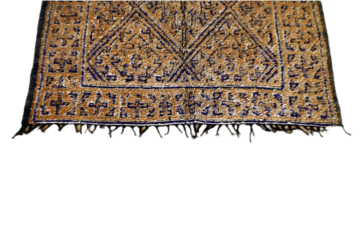 Sand purple Moroccan beni mguild vintage wool rug