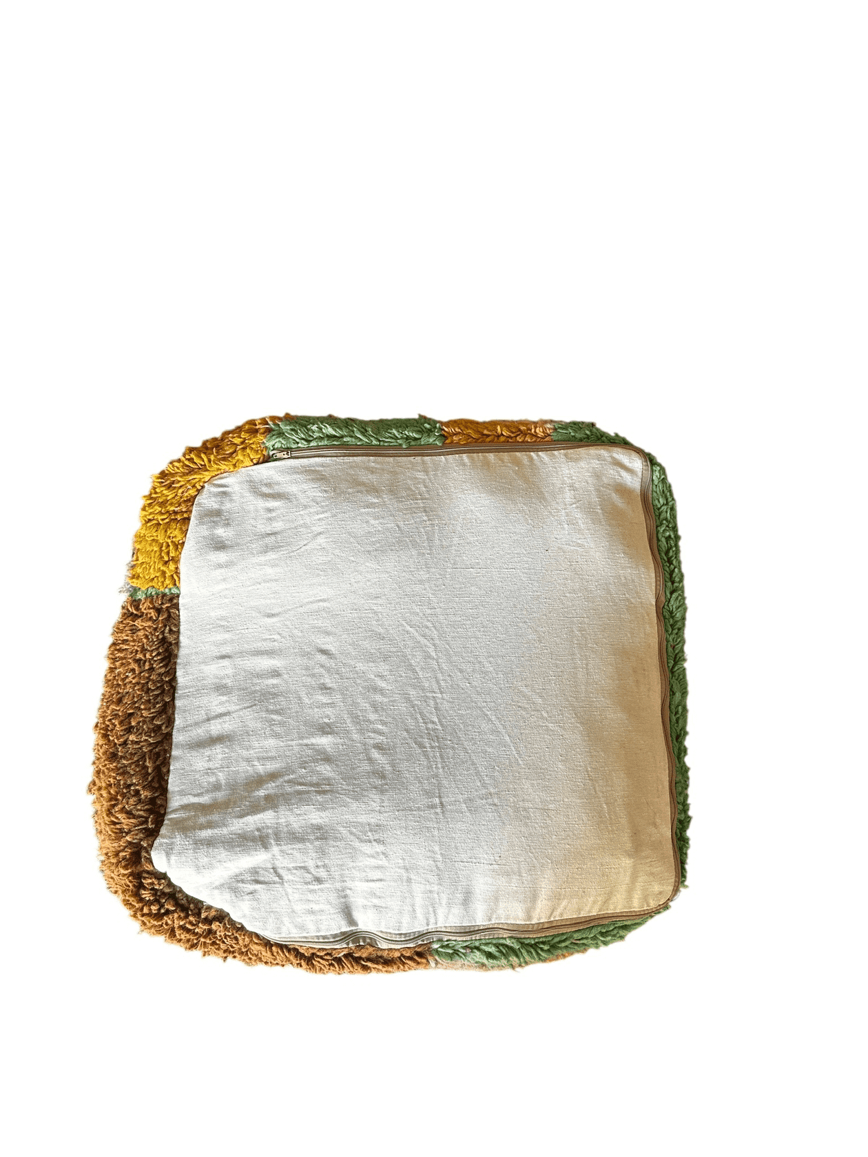 Square moroccan wool pouf back