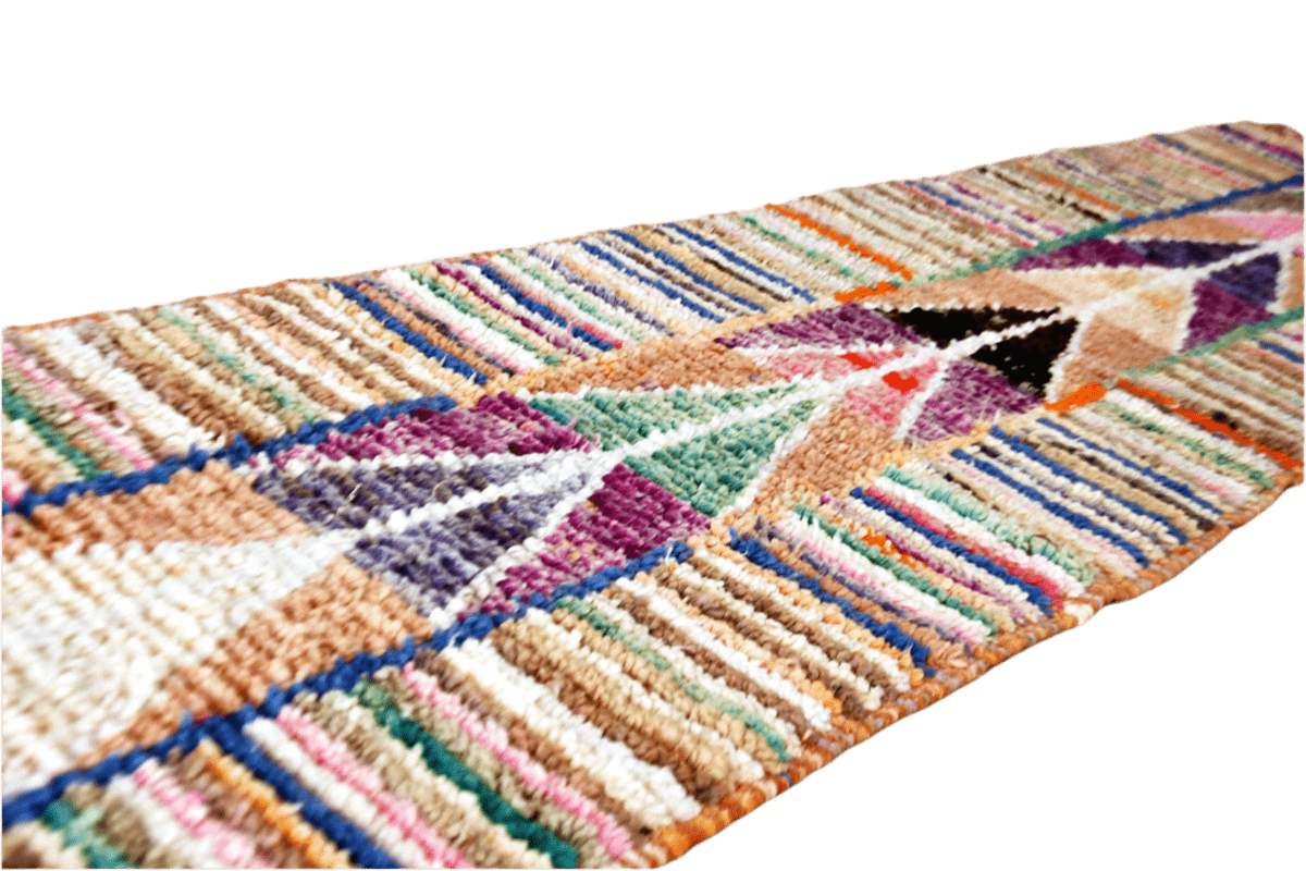 Stripped arrow colorfull moroccan runner rug