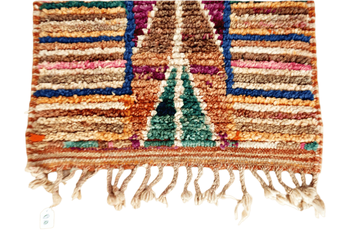 Stripped arrow colorfull moroccan runner rug bottom