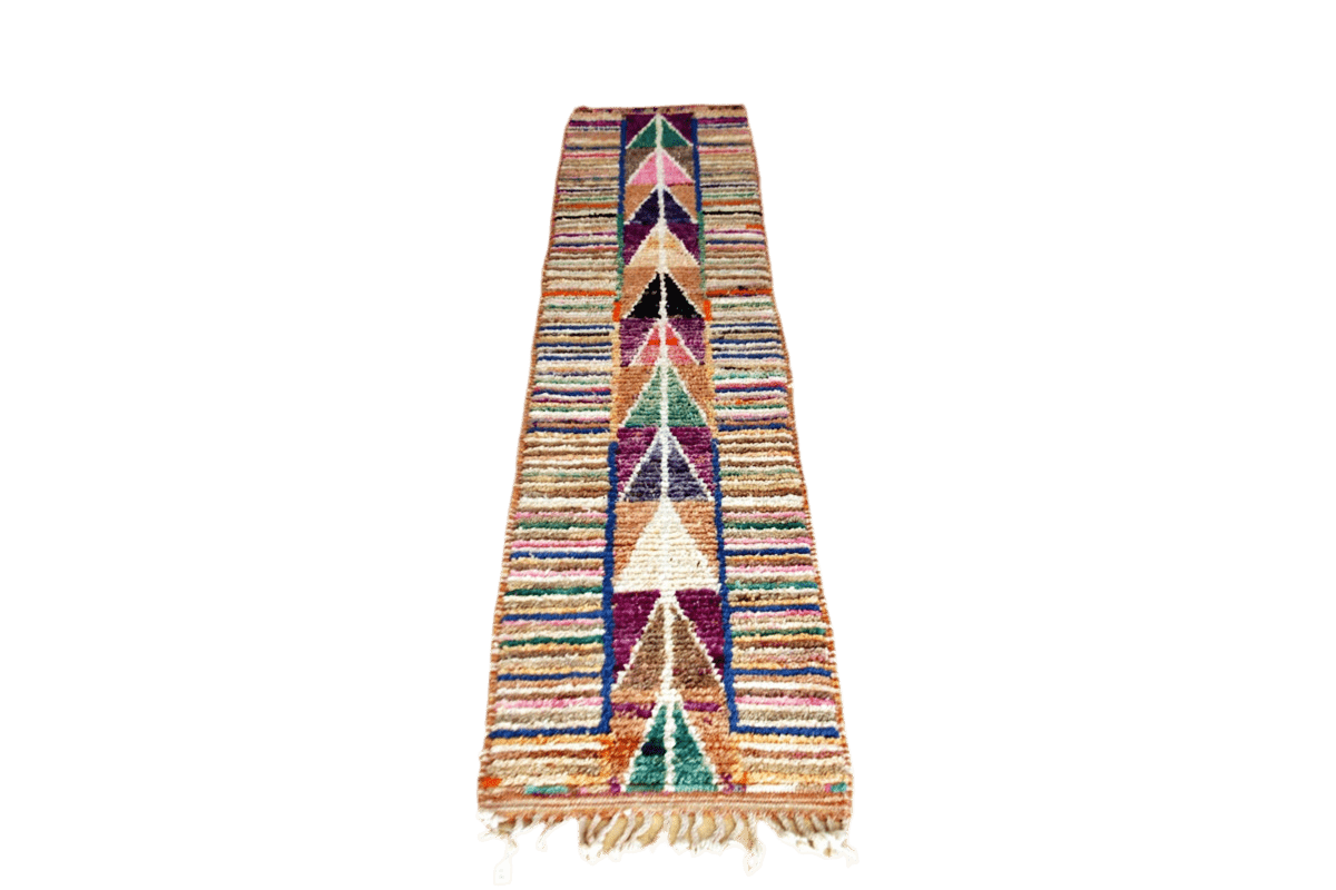 Stripped arrow colorfull moroccan runner rug full