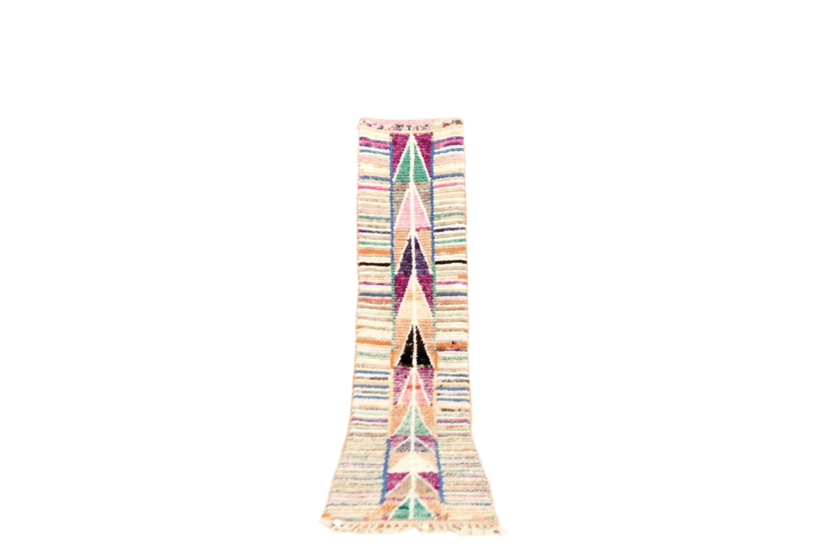 Stripped arrow colorfull moroccan runner rug standing
