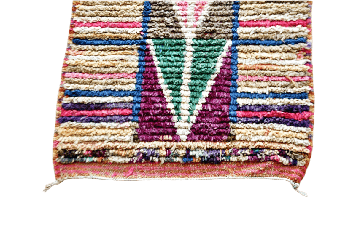 Stripped arrow colorfull moroccan runner rug top