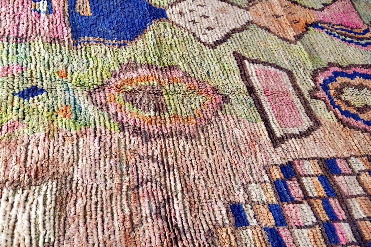 Boujaad rug green Blue Pink funky moroccan rug handmade eclectic Boho interior moroccan decor