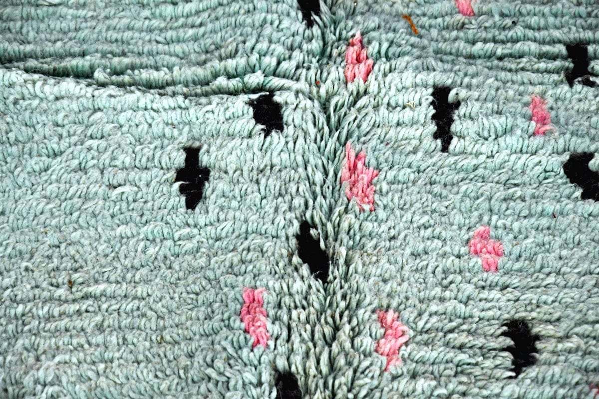 Large Boujaad Moroccan Rug – Mint/Pink – 300cm x 190cm