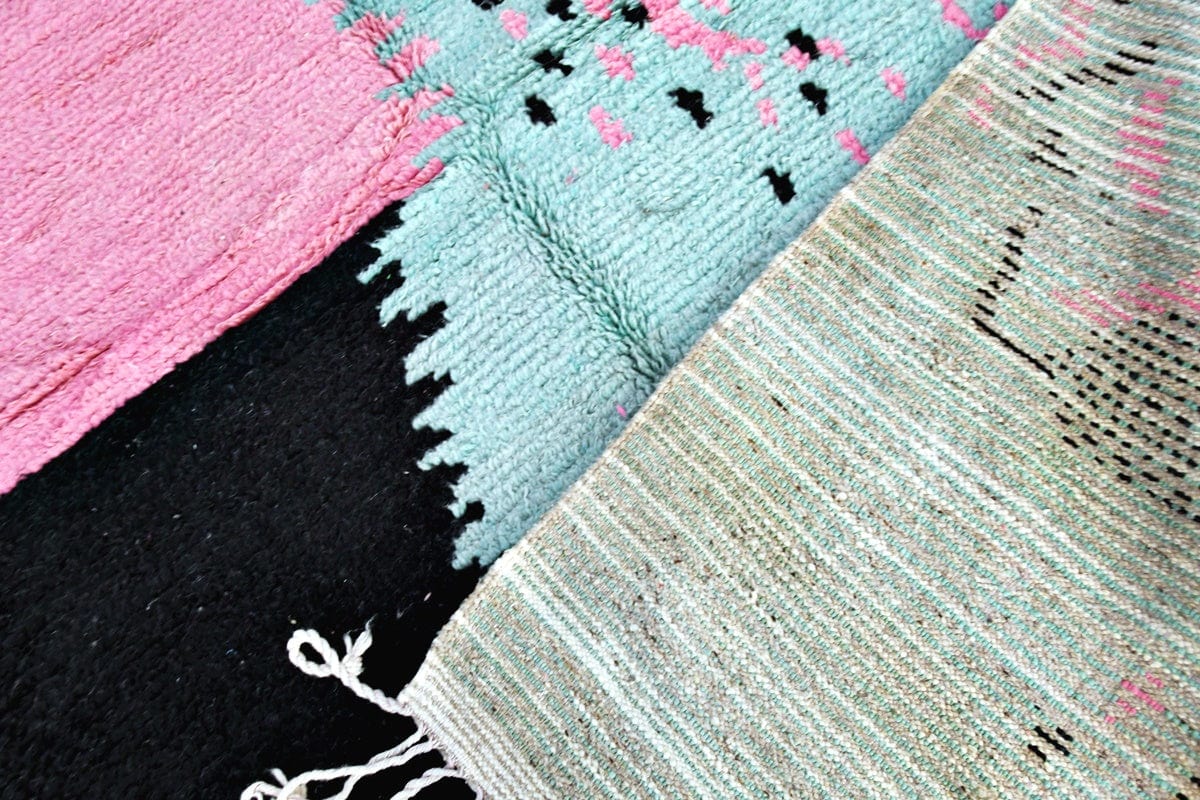 Large Boujaad Moroccan Rug – Mint/Pink – 300cm x 190cm