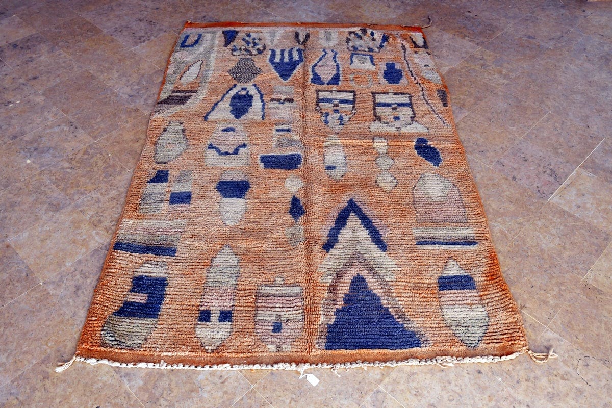 Boujaad Moroccan Rug – Peach/Blue – 240cm x 140cm