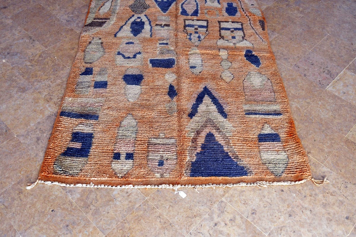Boujaad Moroccan Rug – Peach/Blue – 240cm x 140cm