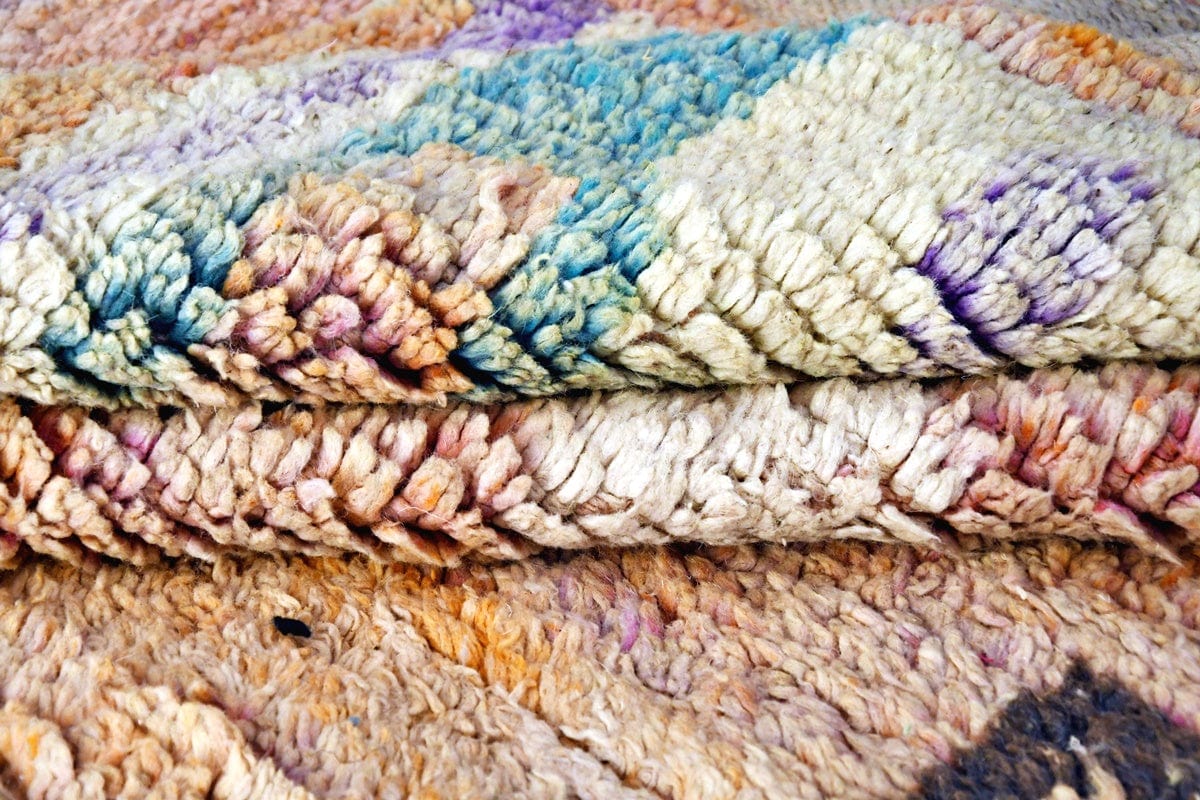 back side moroccan boujaad rug peach