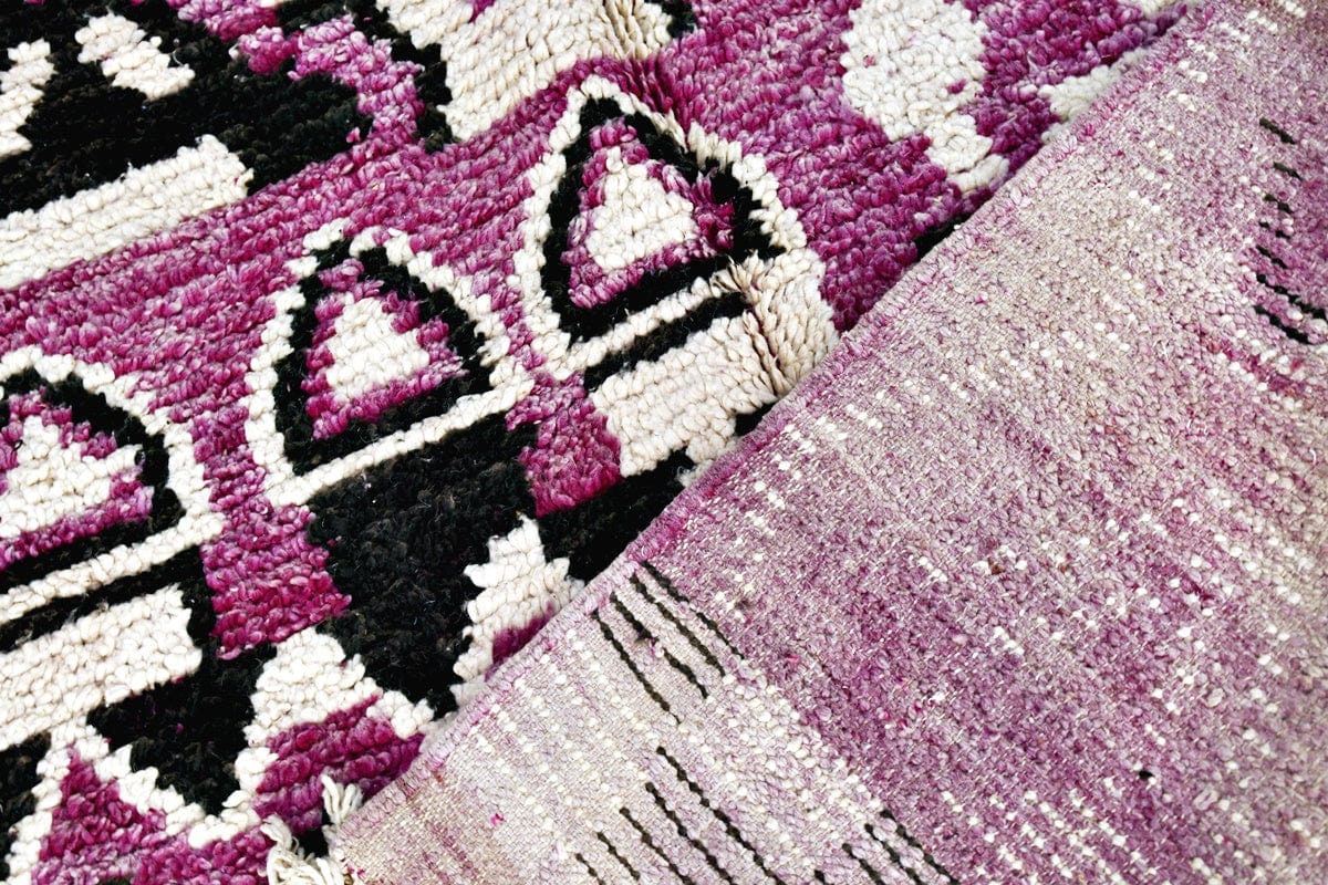 purple funcky Moroccan boujaad rug back