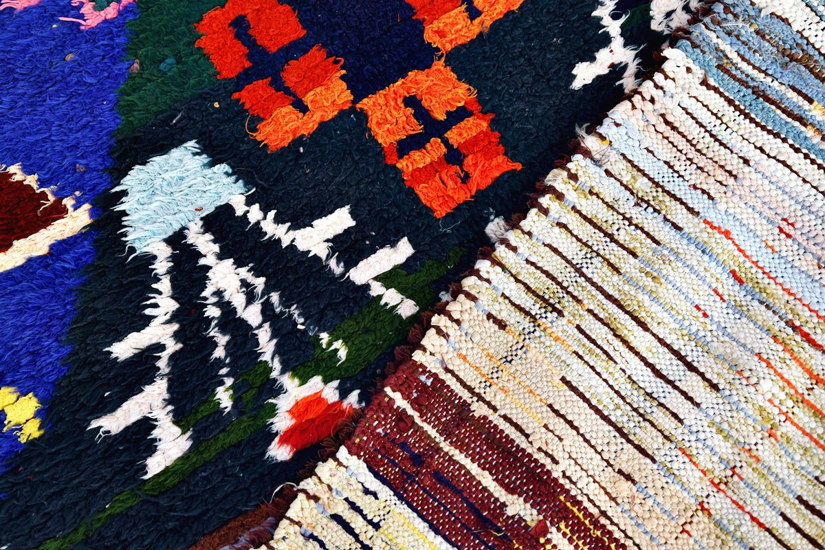 back Boucherouite vintage rug