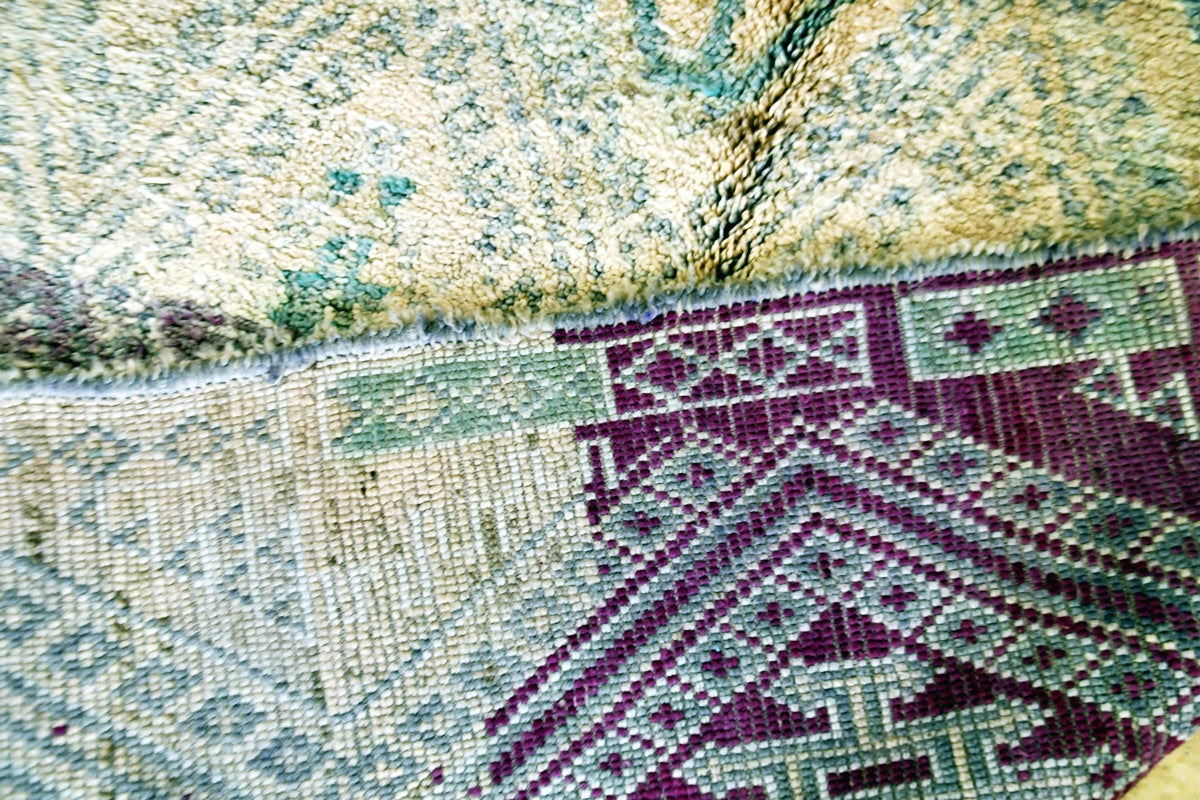 back light peach mint beni mguild rug