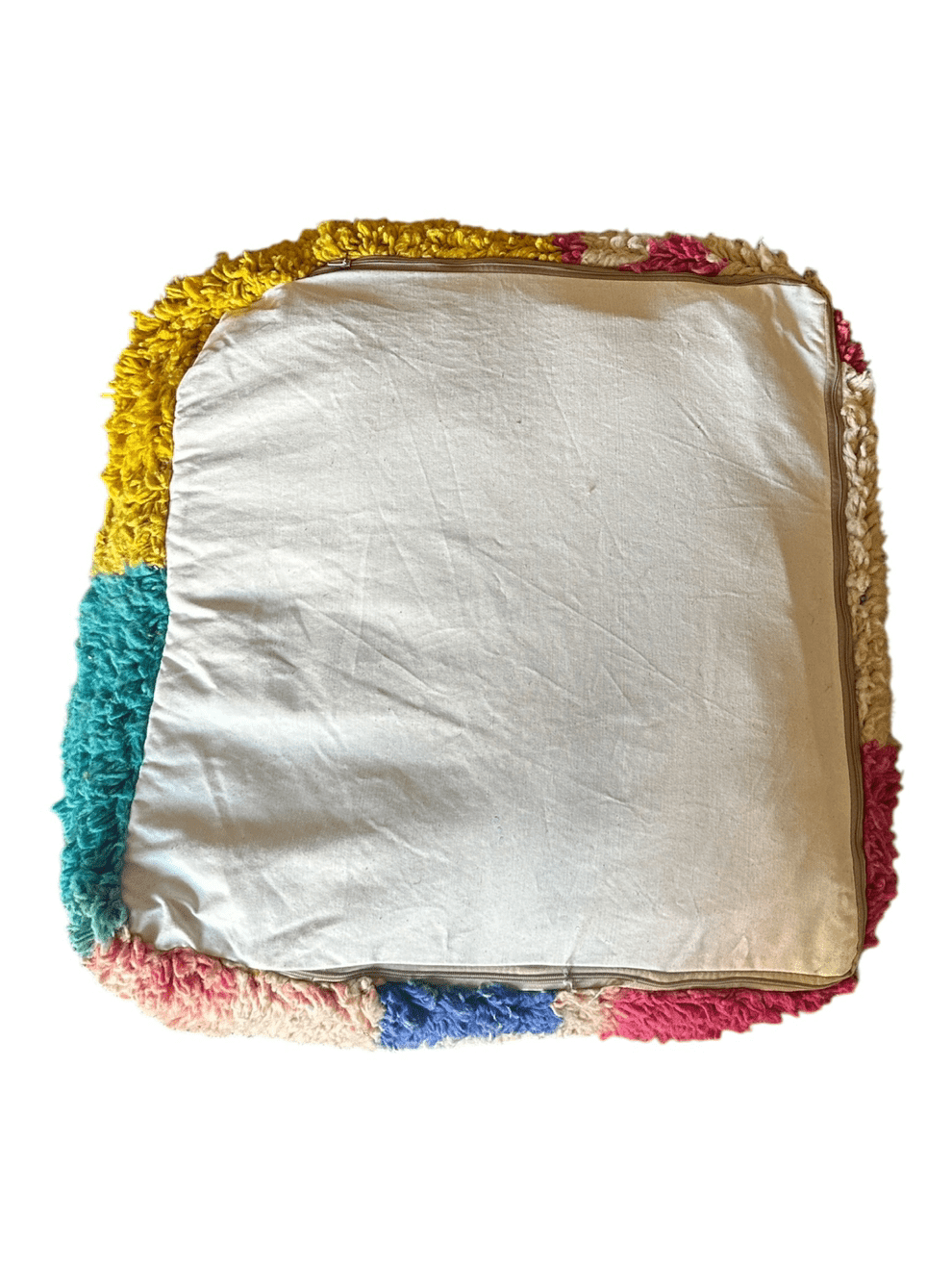Moroccan boujaad floor cushion backside zip
