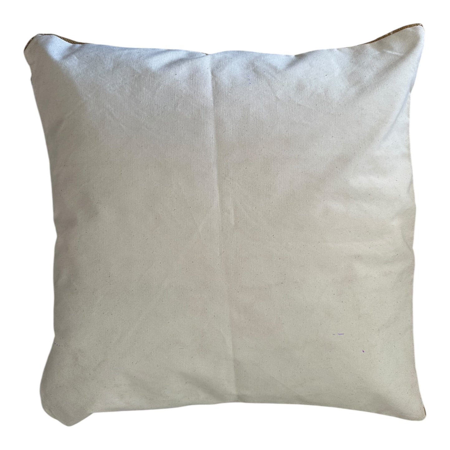 backside Mali mudcloth cushion cover with green rectangle