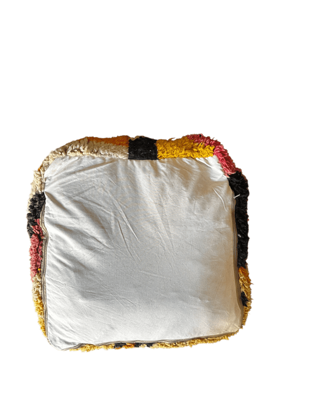 backside moroccan pink whool floor cushion