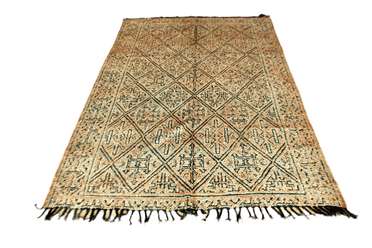 beige greu vintage beni mguil frontd rug morocco masterpiece