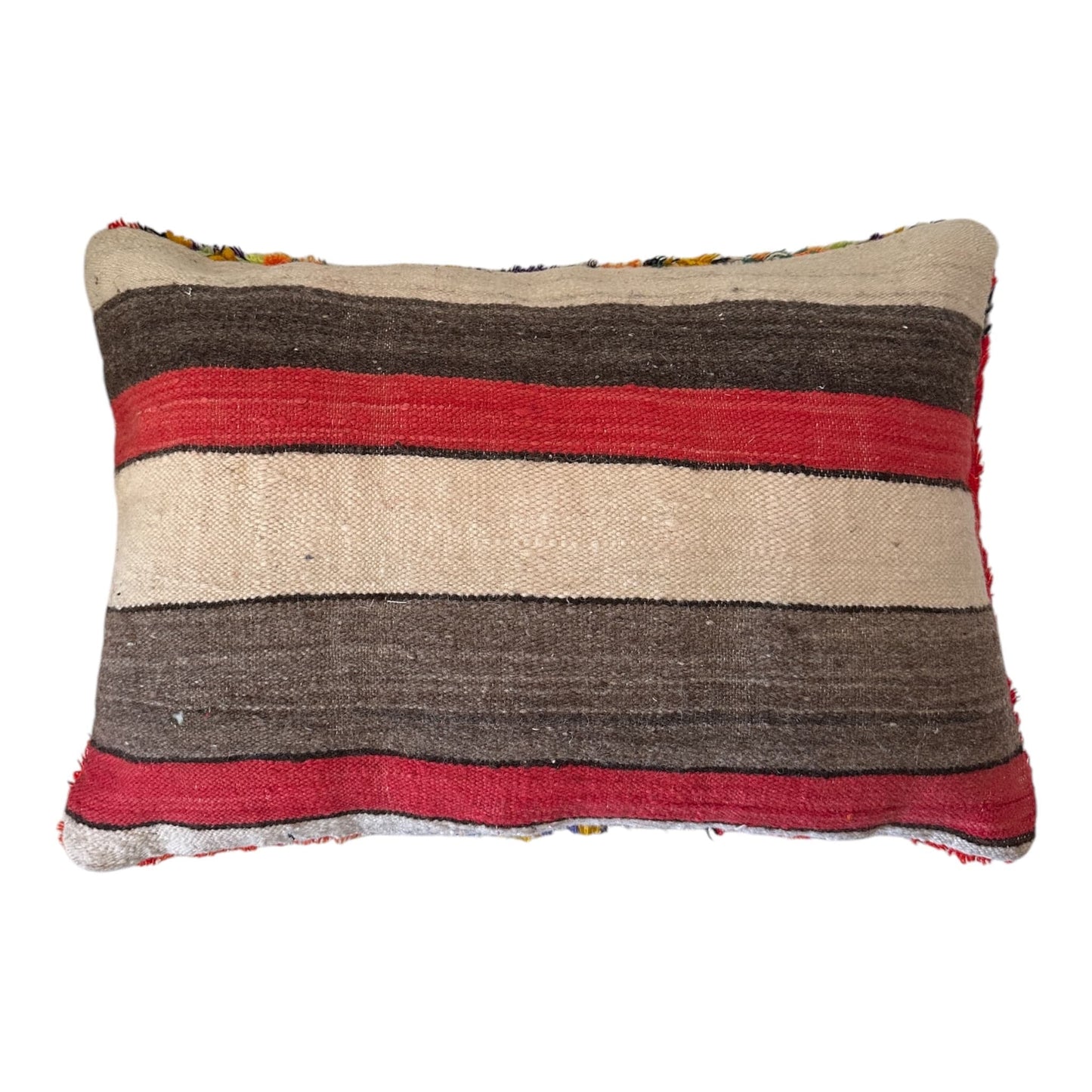 brown beige ed striped back side cushion cover