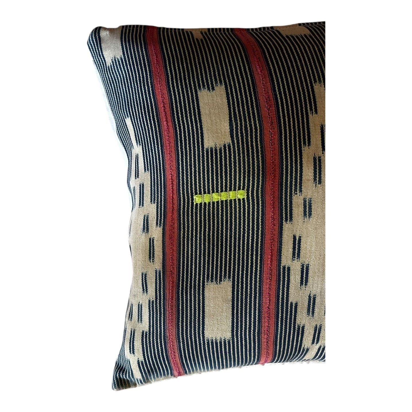 coté arrière coussin bogolan rectangle bleu