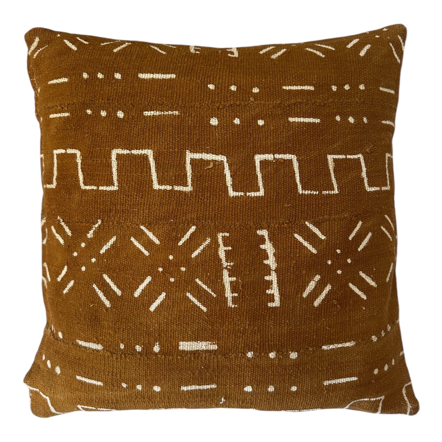 coussin bogolan moutard mali carré