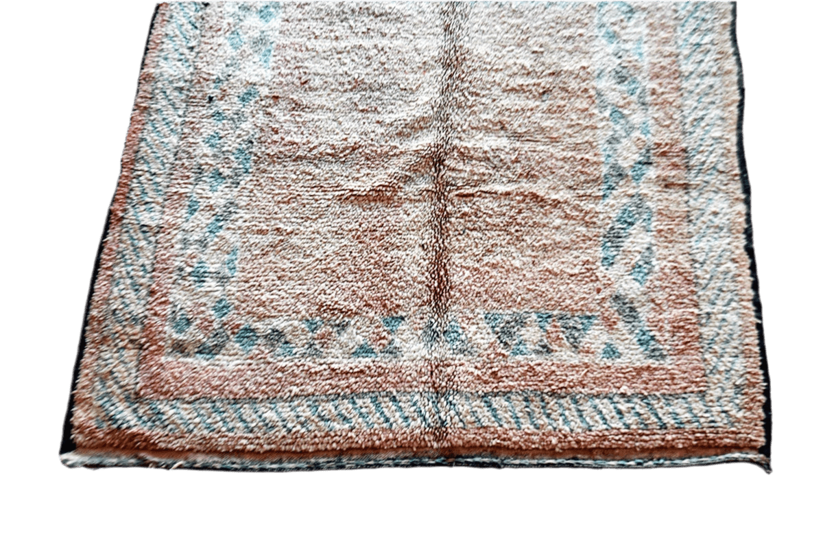 faded earthy tones vintage boujaad rug top