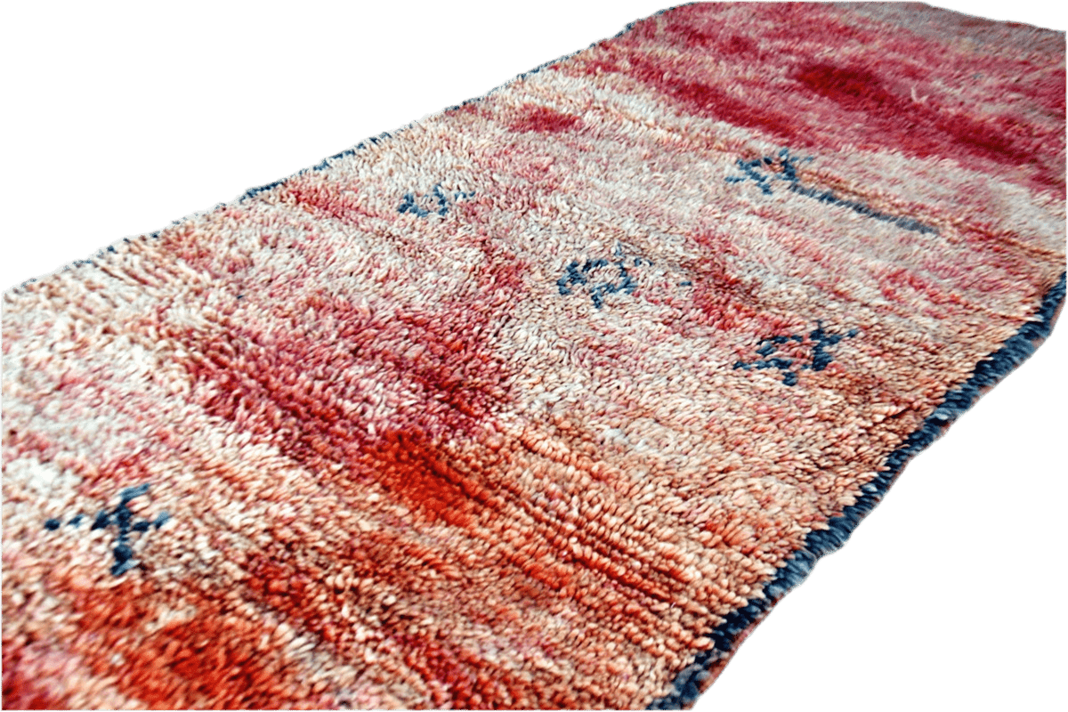 faded red rust vintage moroccan runner rug