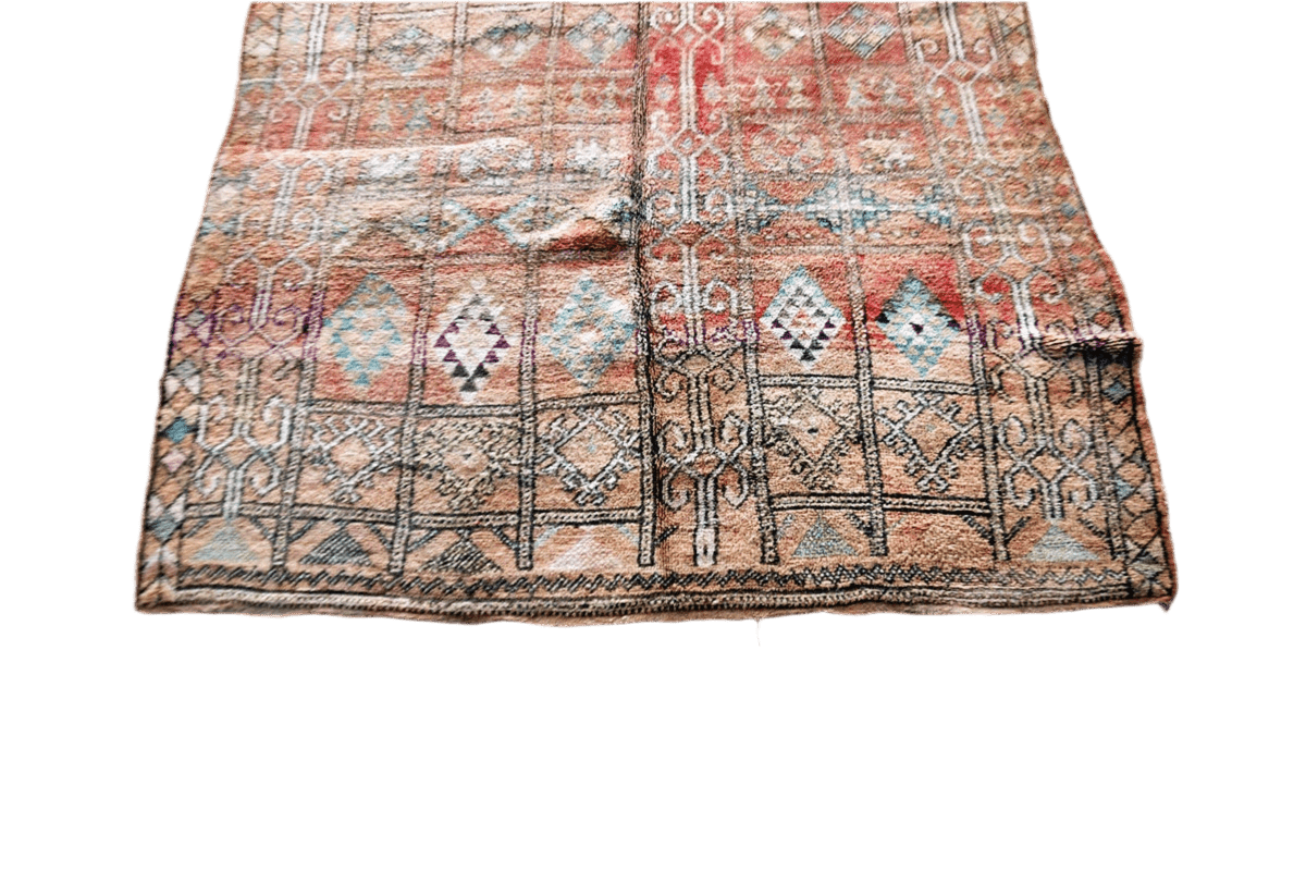 faded red symethrical moroccan vintage zemmour rugs