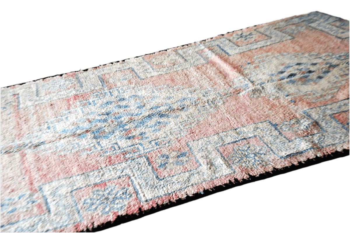 faded vintage boujaad rug morocco side shot