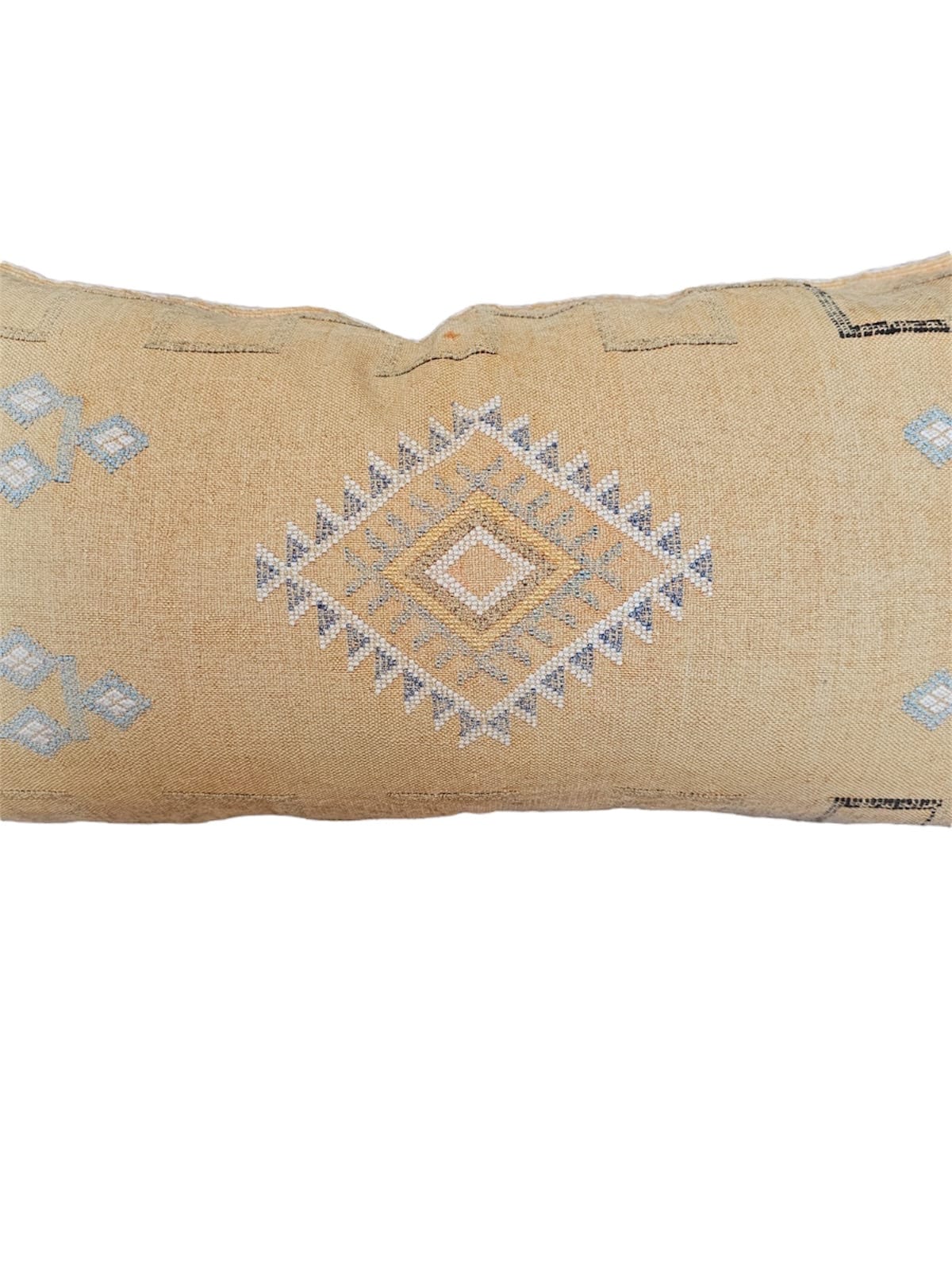 large ractlangle cacus silk pillow light yellow
