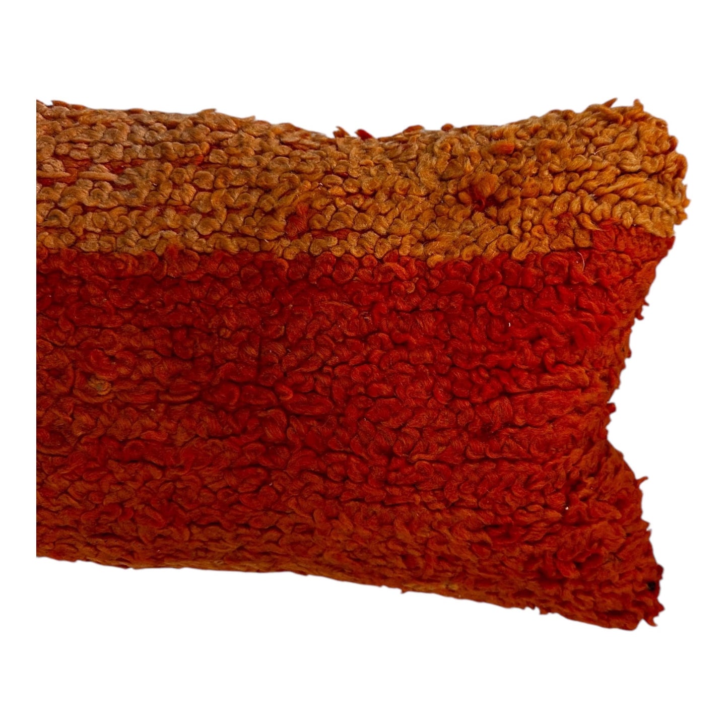 orange boujaad moroccan wool cushion pillow side