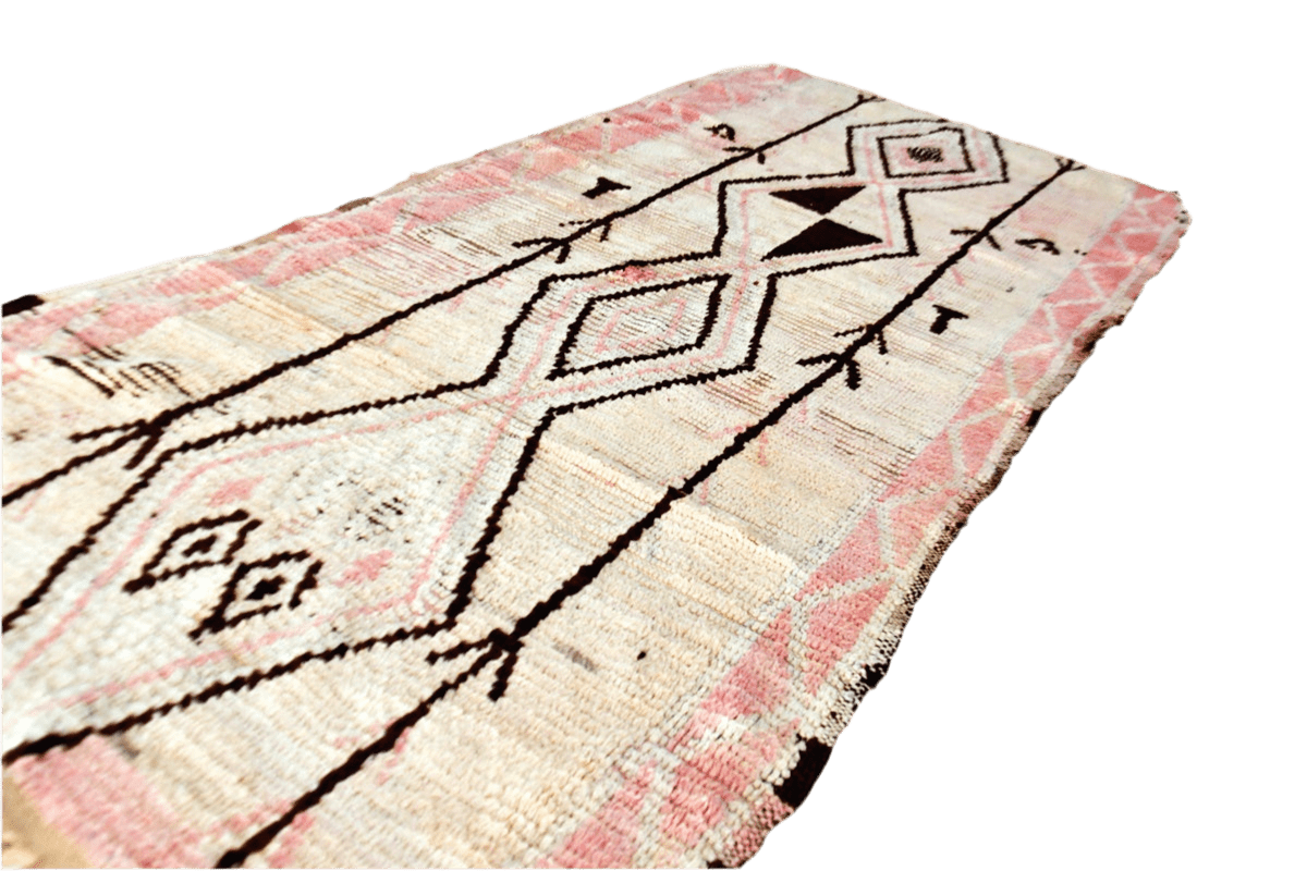 peach coral boujaad vintage runner rug carpet morocco
