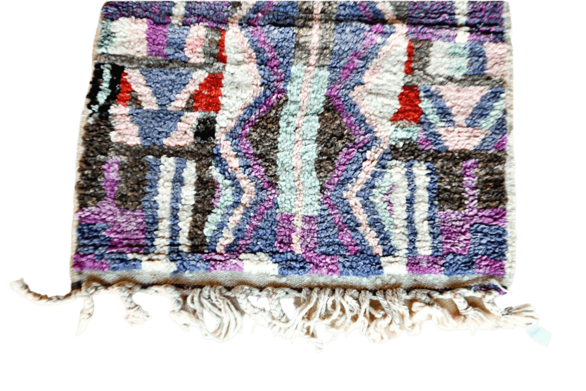 purple orange white moroccan runner rug boujaad bottom