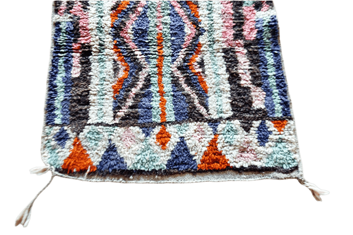 purple orange white moroccan runner rug boujaad top