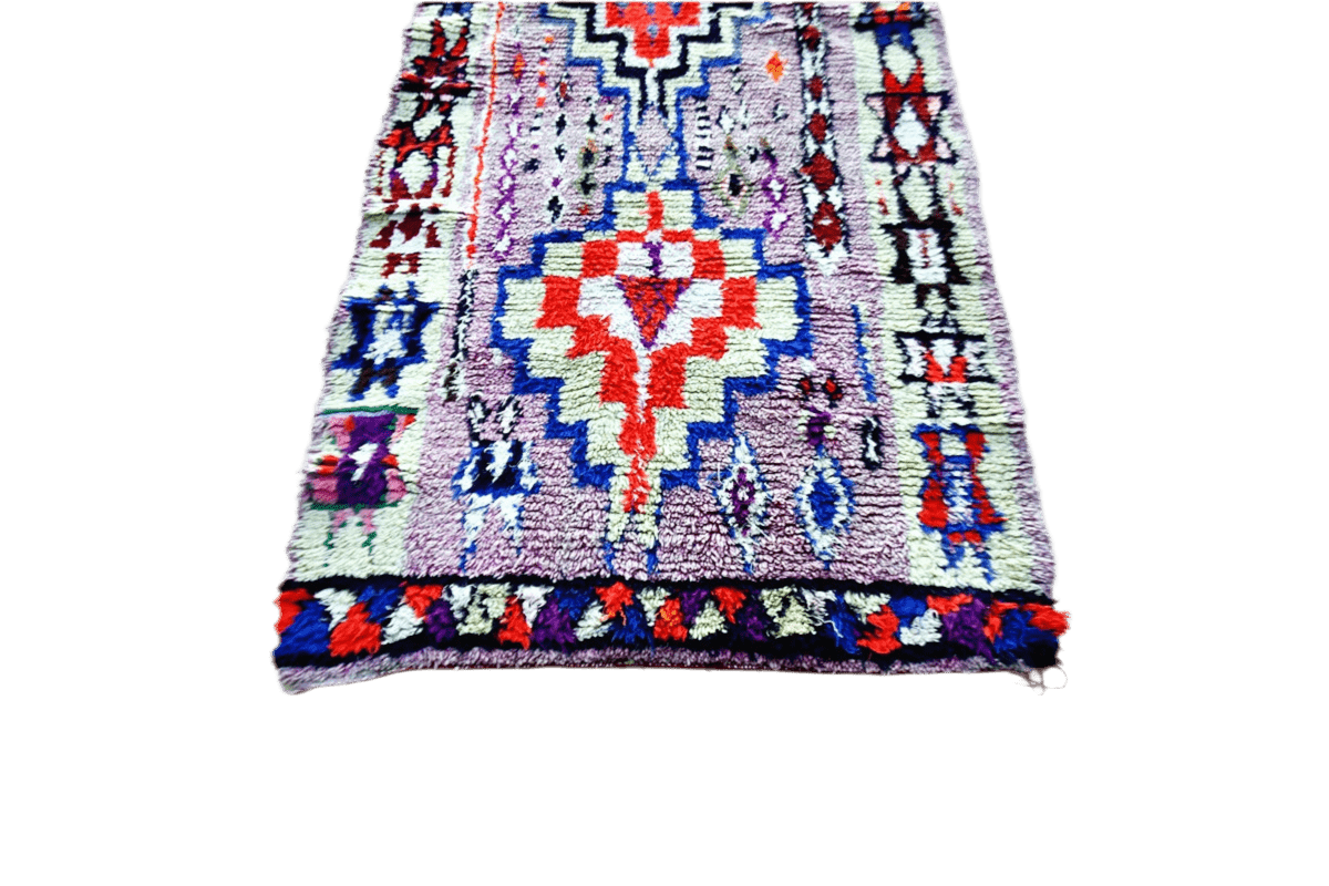 purple red vintage boujaad moroccan runner rug top