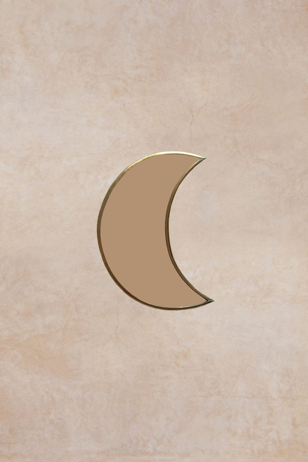 morroccan handmade crescent moon brass mirror small