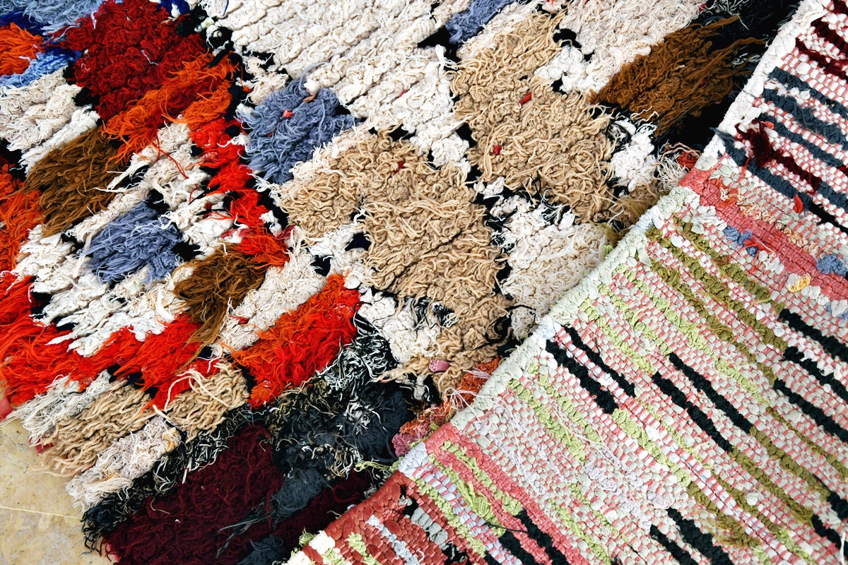 Back abstract boucherouit rug
