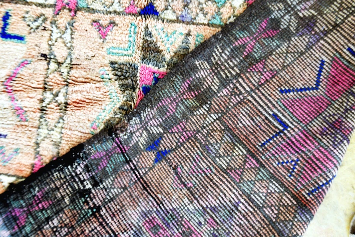 Back pastel beni mguild rug geometric