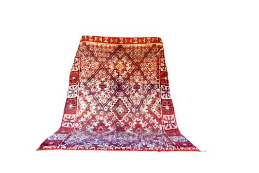 Beni Mguild Zayane vintage moroccan rug standing