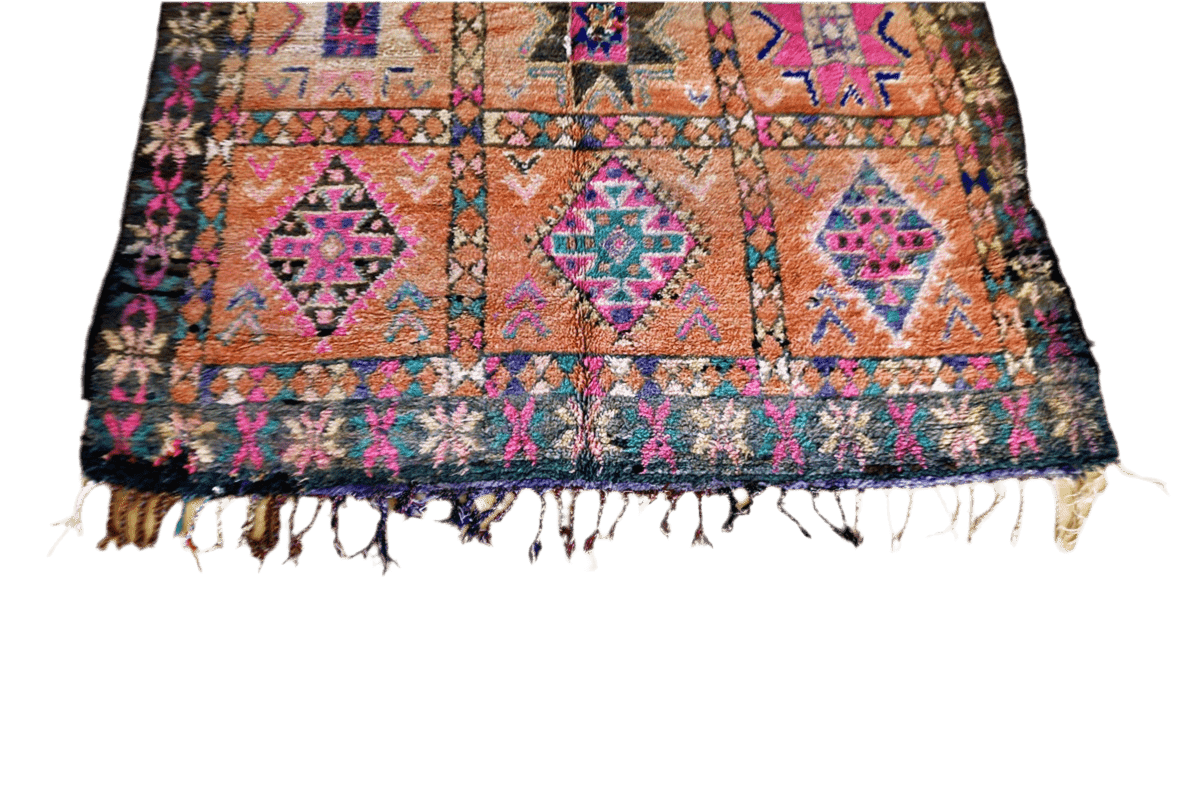 Beni Mguild pastel area rug morocco tassels