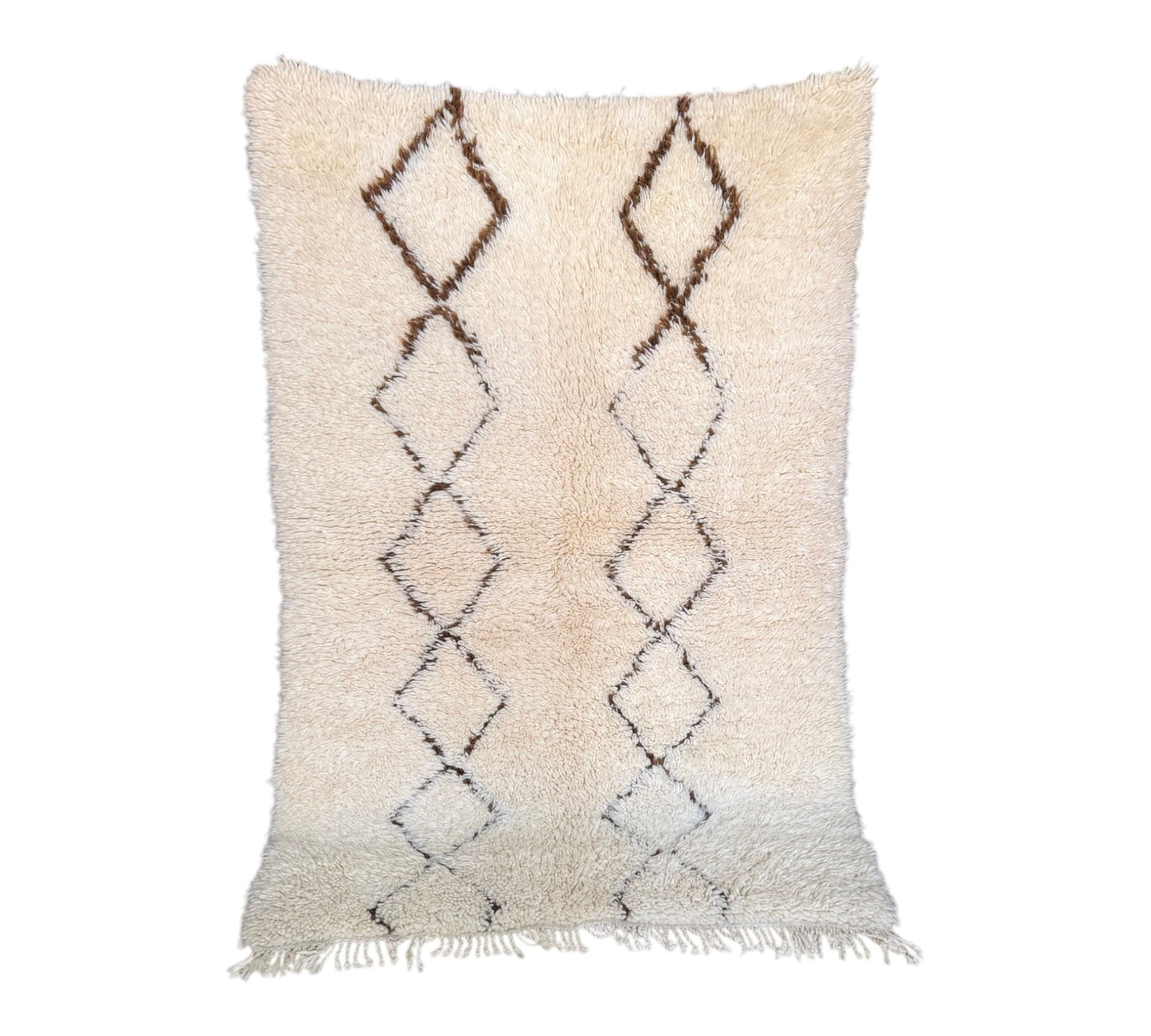 Beni ourain rug top shot plush pile standing