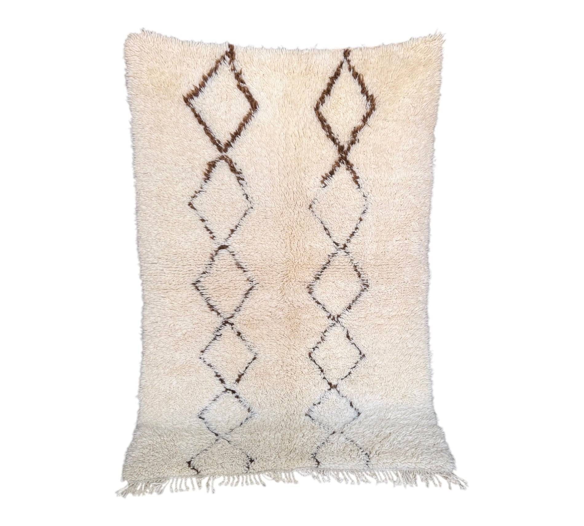 Beni ourain rug top shot plush pile standing