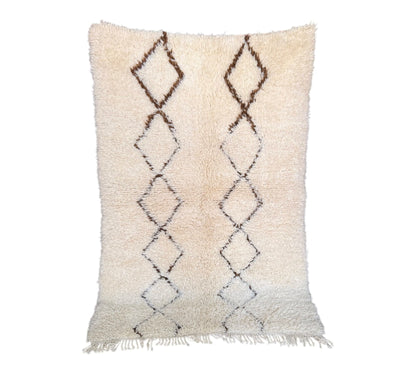 Beni ourain rug top shot plush pile standing