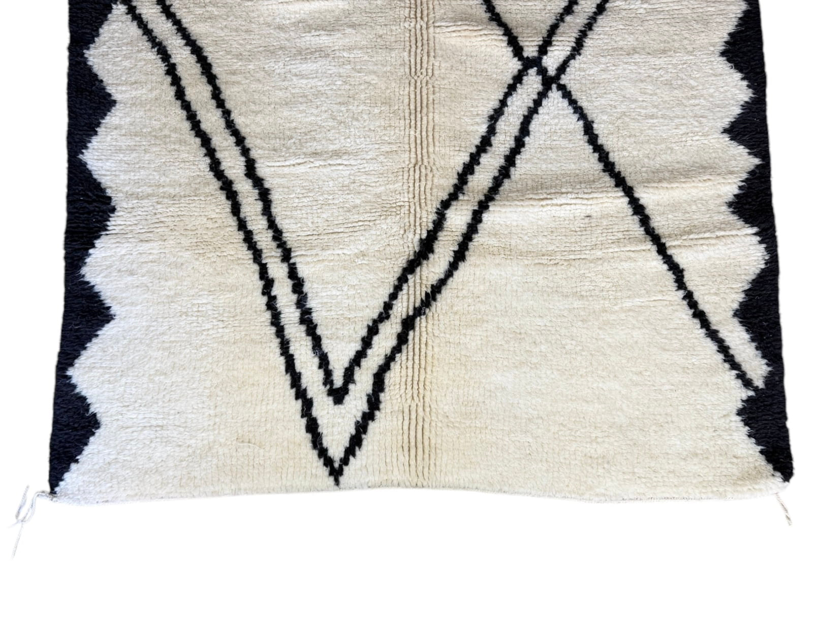 Black and white Beni Ourain rug top 