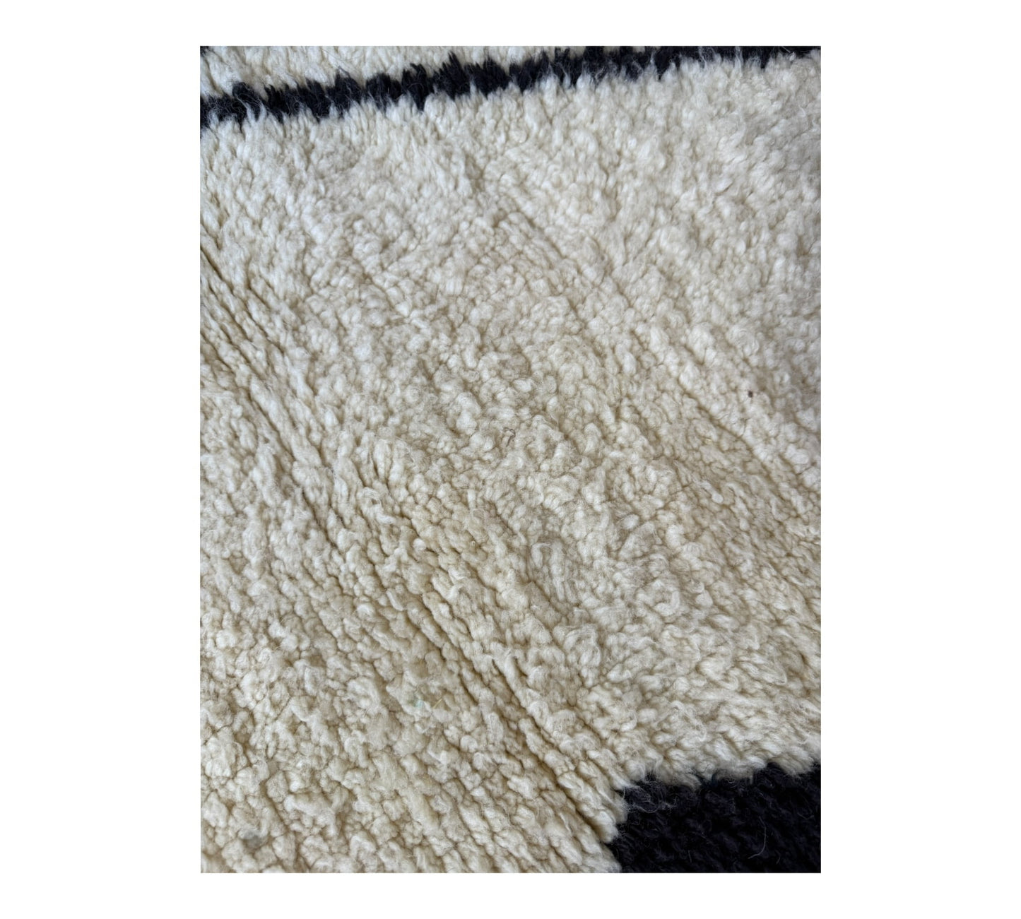 Black and white Beni Ourain rug top shot