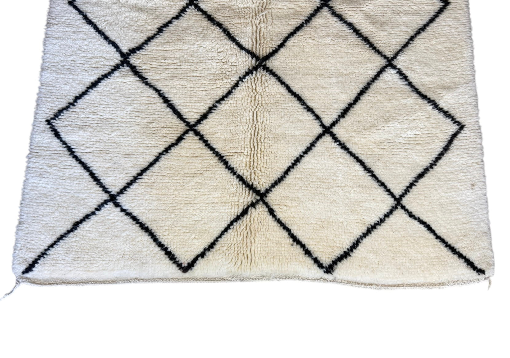 Black and white  diamonds Beni Ourain rug top