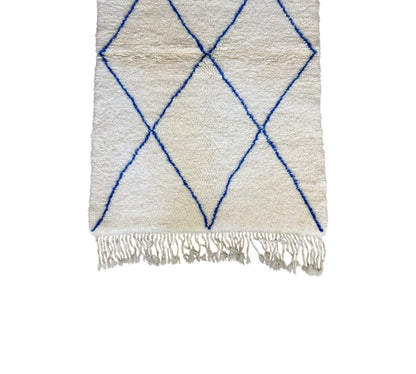 Blue & white Beni Ourain Moroccan rug mediterranean