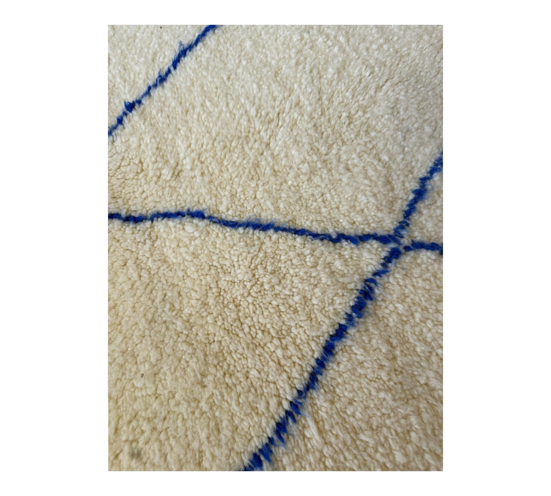Blue & white Beni Ourain Moroccan rug mediterranean close up 2