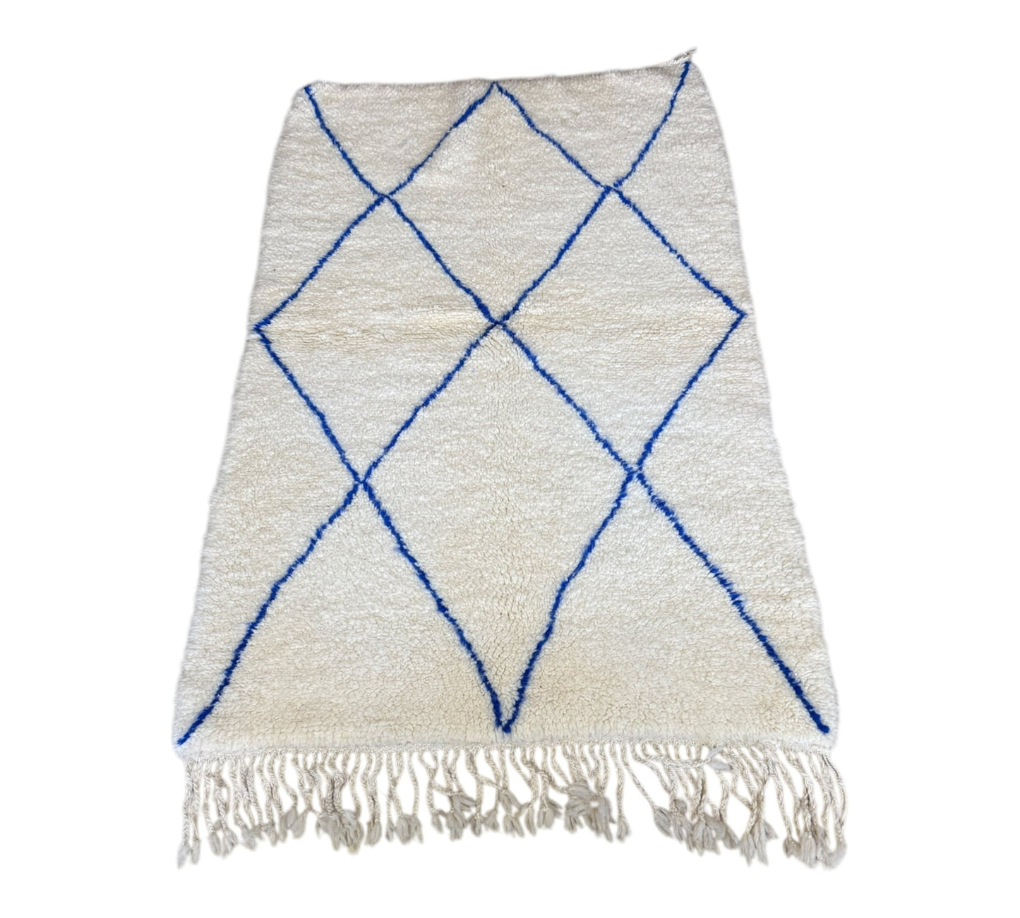 Blue & white Beni Ourain Moroccan rug mediterranean front